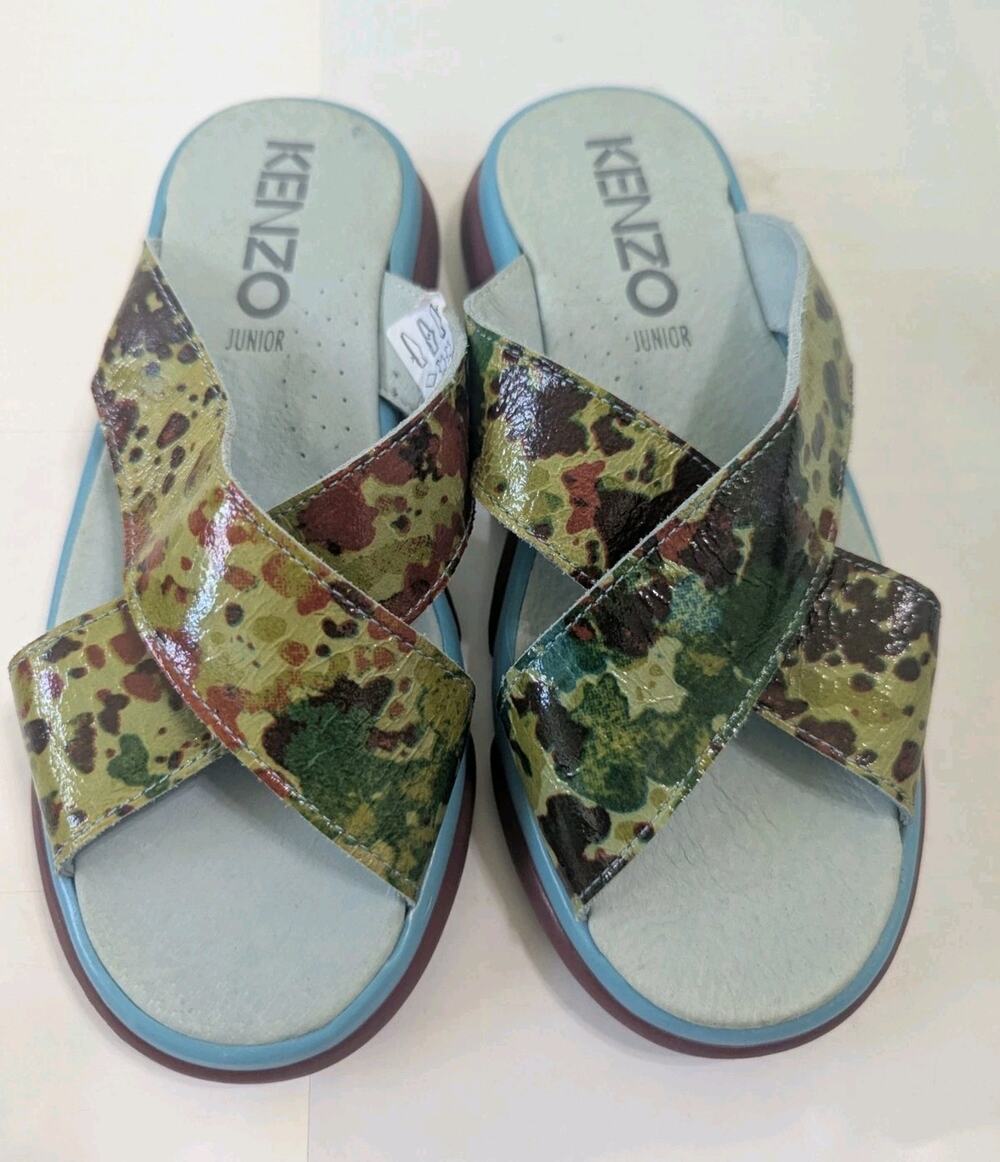 Kenzo Junior Jungle Leather Kids Sandals Shoes Size EU 32 US 1 Camo Camouflage